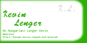 kevin lenger business card